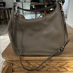 Coach Gray Leather Shoulder Bag